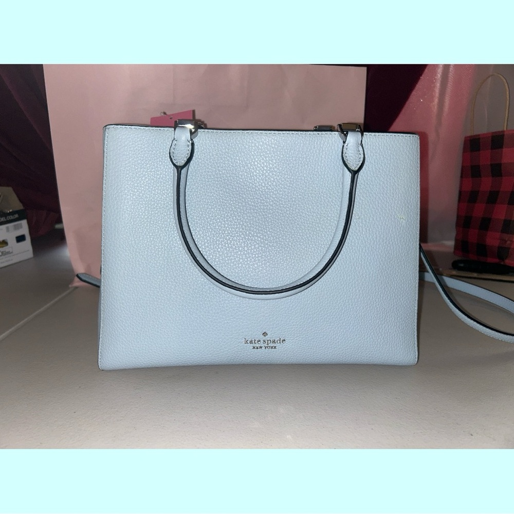 Kate Spade LEILA OCEAN FOG PEBBLED LEATHER CROSSBODY